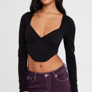 Garage Long Sleeve Corset Top